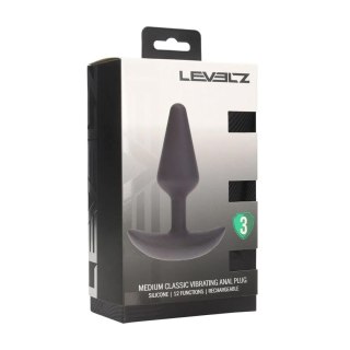 Classic Vibrating Silicone Anal Plug - M - Black