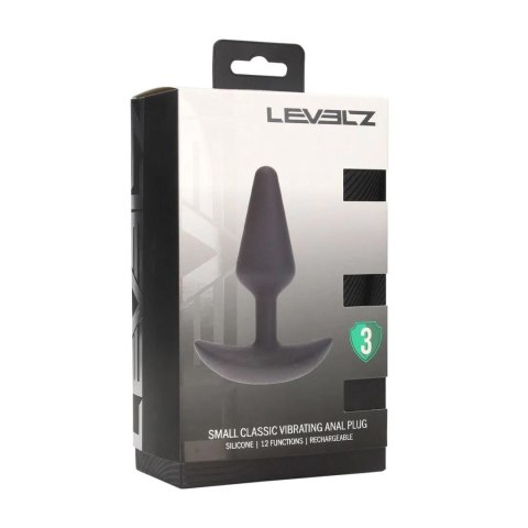 Classic Vibrating Silicone Anal Plug - S - Black
