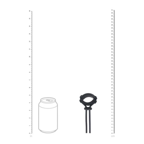 Detachable Wide Adjustable Silicone Lasso Cockring - 5mm - Black