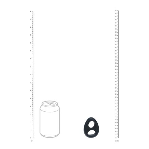 Double Liquid Silicone Cock and Ball Ring - Black