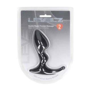 Double Ripple Silicone Prostate Massager - Black