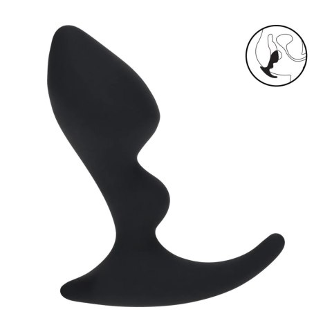 Double Ripple Silicone Prostate Massager - Black