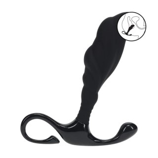 Rippled with Hard Loop Silicone Prostate Massager - L - Black