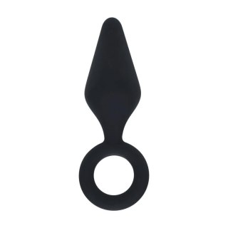 Silicone Anal Plug with Loop - S - Black