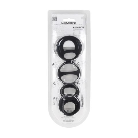 Silicone Cock and Ball Ring Set of 4 - Black