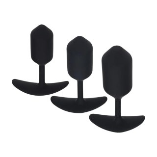 Silicone Weighted Anal Plug Training Set of 3 - Black