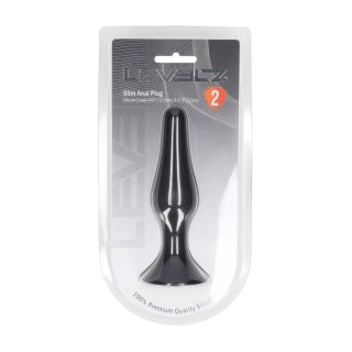 Slim Silicone Anal Plug - L - Black