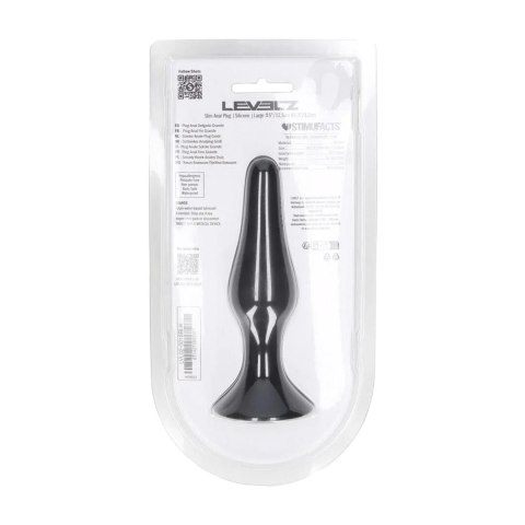 Slim Silicone Anal Plug - L - Black