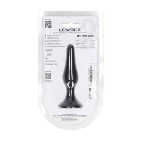 Slim Silicone Anal Plug - S - Black