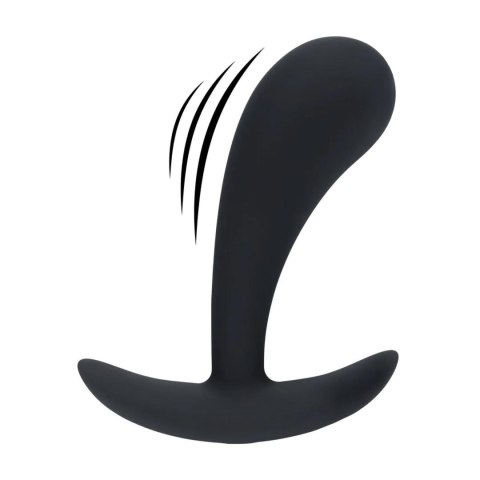 Vibrating Silicone Prostate Stimulator Anal Plug - M - Black