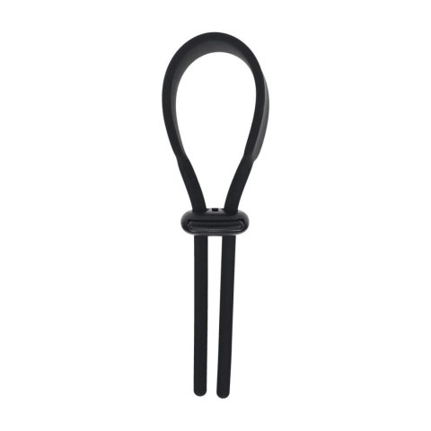 Wide Adjustable Silicone Lasso Cockring - 5mm - Black