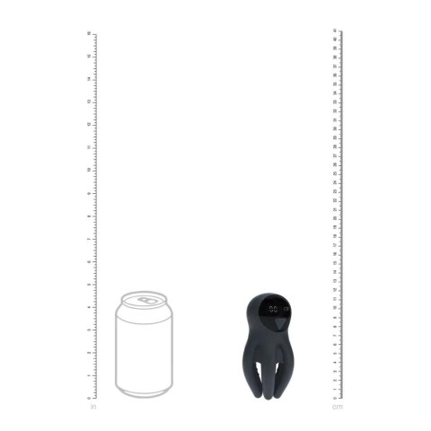 Digital Vibrating Silicone Penis Head Stimulator with Tentacles - Black