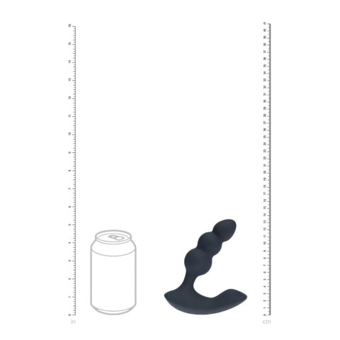 Dual Motor Remote Control Beaded Vibrating Liquid Silicone Prostate Stimulator - Black