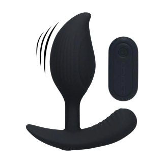 Remote Control Vibrating Liquid Silicone Anal Plug - Black