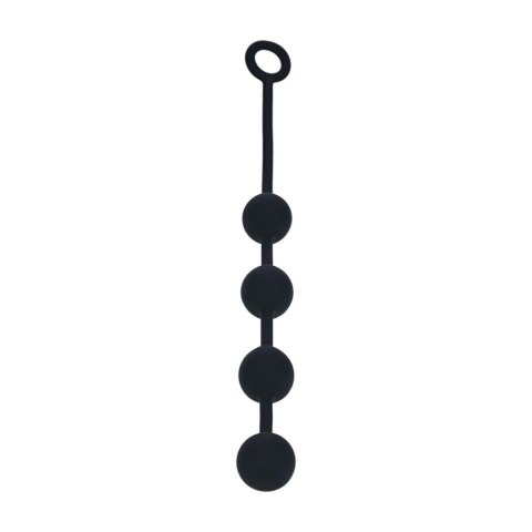 Round Silicone Anal Balls - L - 40mm - Black
