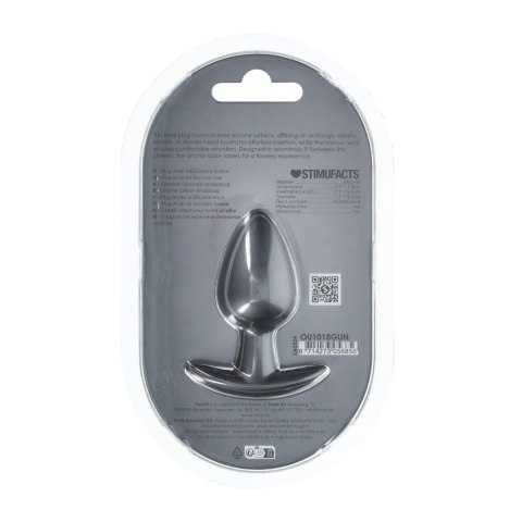 Smooth Silicone Anal Plug - Medium - 3.1 / 7,9 cm - Gunmetal