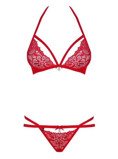 Obsessive 838-SET-3 komplet 2-częściowy czerwony S/M