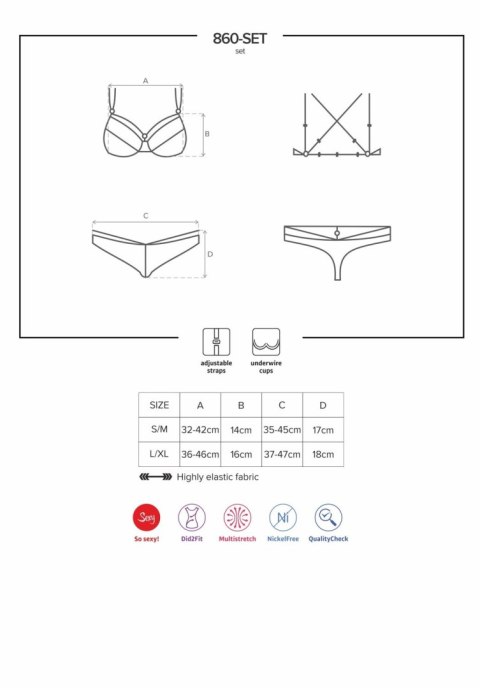 Obsessive 860-SET-2 komplet biały L/XL