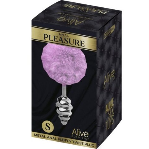 Alive korek analny z ogonkiem Metal Anal Fluffy Twist Plug Lila S Alive korek analny z ogonkiem Metal Anal Fluffy Twist Plug Lila S