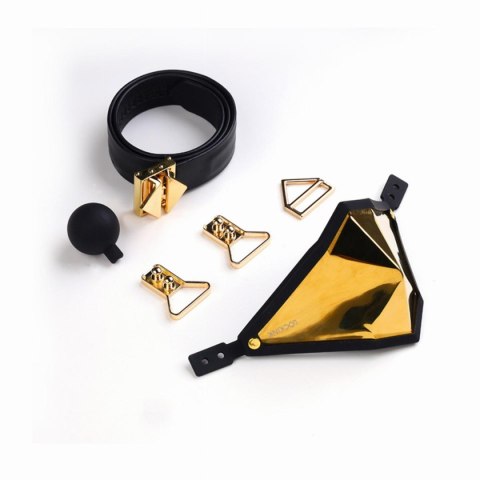 LOCKINK knebel Golden Punker Muzzle Gag Set Gold LOCKINK knebel Golden Punker Muzzle Gag Set Gold
