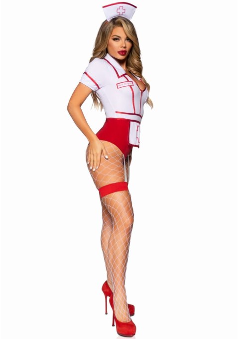 Leg Avenue kostium pielęgniarki Nurse Feelgood Bodysuit Red L