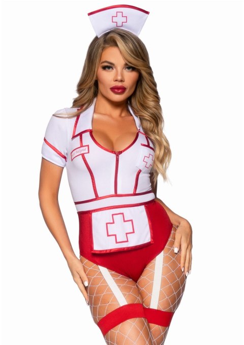 Leg Avenue kostium pielęgniarki Nurse Feelgood Bodysuit Red L