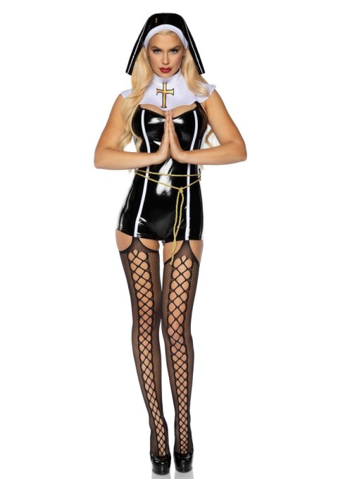 Leg Avenue przebranie zakonnicy Vinyl Sinful Sister Romper M Leg Avenue przebranie zakonnicy Vinyl Sinful Sister Romper M