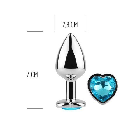 BLUE HEART METAL BUTT PLUG S