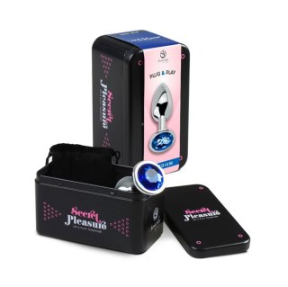 BLUE JEWELLED METAL BUTT PLUG M