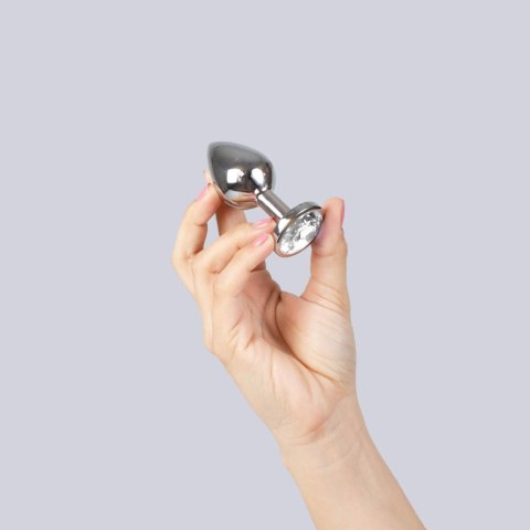CLEAR CRYSTAL JEWELLED METAL BUTT PLUG M