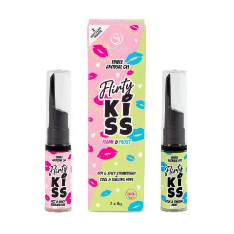 FLIRTY KISS EDIBLE AROUSAL GEL - STRAWBERRY AND MINT