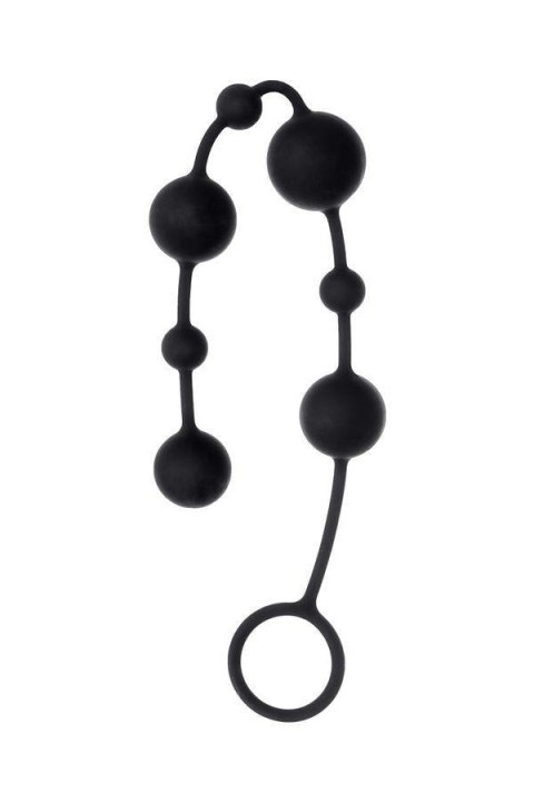 Anal beads Toyfa A-toys Coron, with balls, silicone, black, 35,9 cm