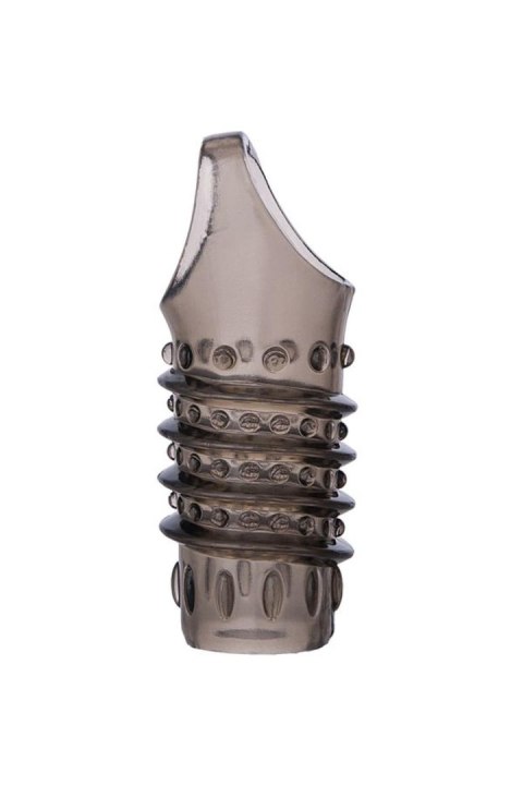 ToyFa XLover, Penis sleeve, for enlargement, TPE, transparent black, 10,5 cm