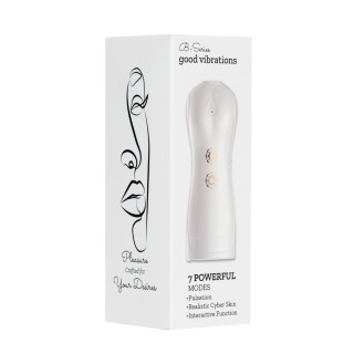 Masturbator - B - Series - Vibrating and Flashing Masturbation Cup USB 7+7 Function / Talk Mode (White)