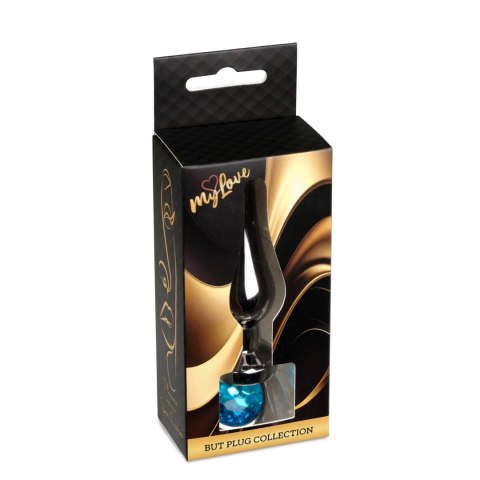 MyLove Toys - Jewellery Dark Silver BUTT PLUG- Light Blue