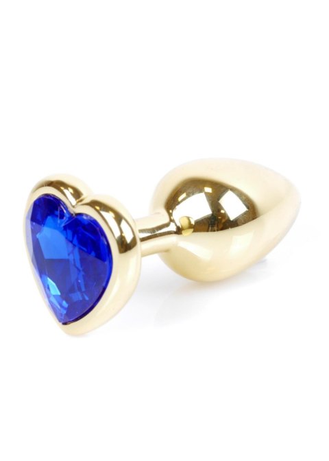 MyLove Toys - Jewellery Gold Heart PLUG- Dark Blue