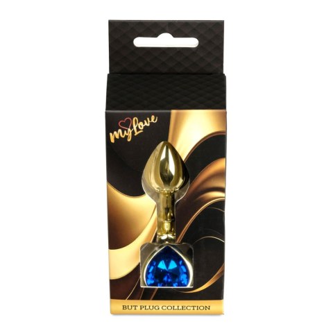 MyLove Toys - Jewellery Gold Heart PLUG- Dark Blue