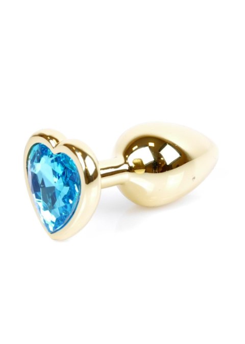 MyLove Toys - Jewellery Gold Heart PLUG- Light Blue