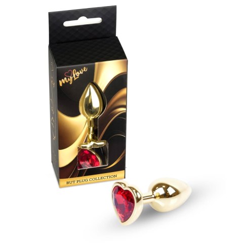 MyLove Toys - Jewellery Gold Heart PLUG- Red