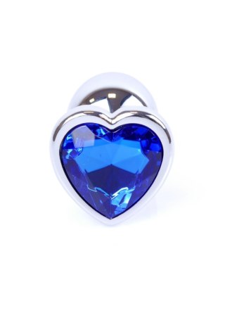 MyLove Toys - Jewellery Silver Heart PLUG- Dark Blue
