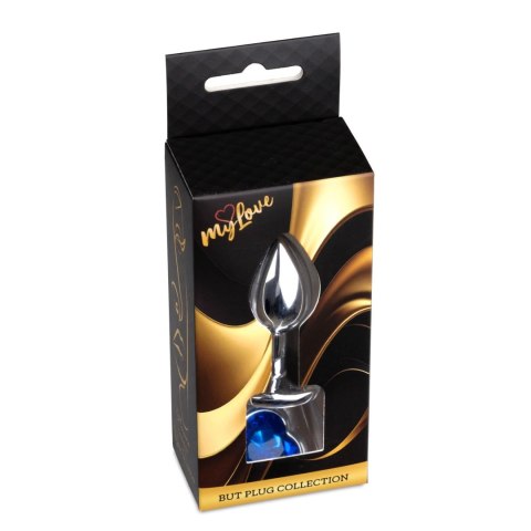 MyLove Toys - Jewellery Silver Heart PLUG- Dark Blue