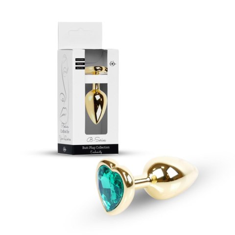 Plug-Jewellery Gold Heart PLUG- Green