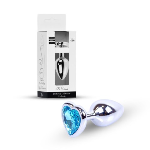 Plug-Jewellery Silver Heart PLUG- Light Blue