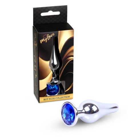 MyLove Toys - Jewellery Silver BUTT PLUG- Dark Blue