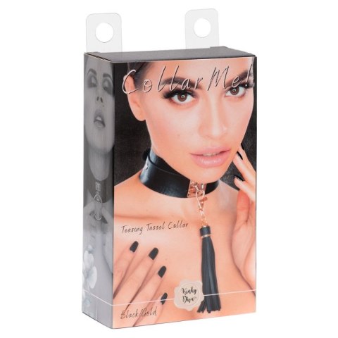 Kinky Diva obróżka z frędzelkami Teasing Tassel Collar Black/Gold