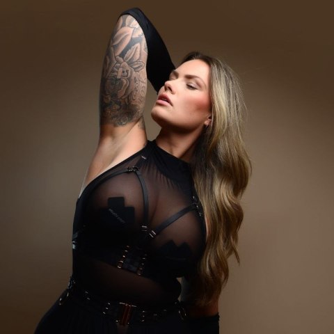 Kinky Diva otwarty biustonosz Open Bra Black/Rose Gold