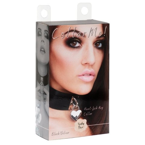 Kinky Diva obróżka z kłódką Heart Lock & Key Collar Black/Silver Kinky Diva obróżka z kłódką Heart Lock & Key Collar Black/Silver
