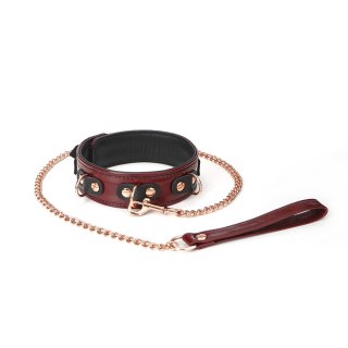 Liebe Seele obróżka ze smyczą Wine Red Collar and Leash