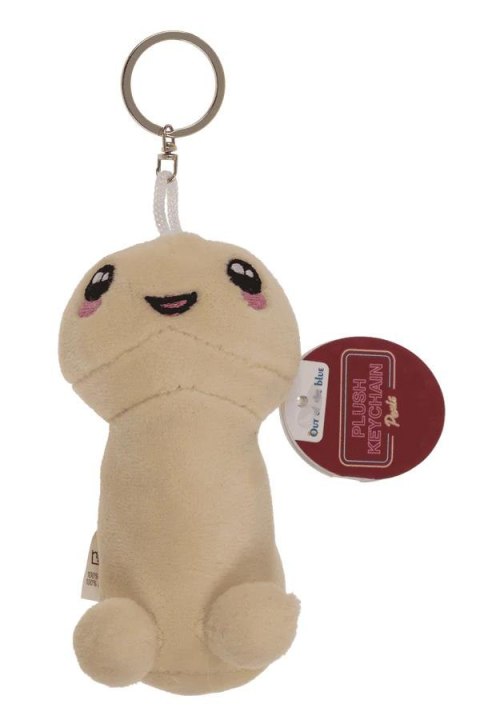 Metalowy brelok z pluszowym penisem