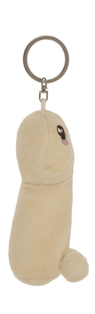 Metalowy brelok z pluszowym penisem